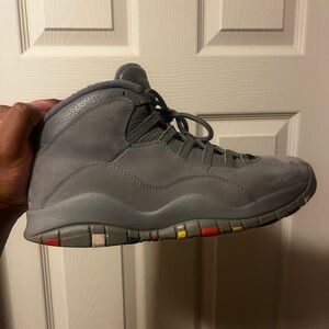 Jordan Gray Sneakers with Multicolor Sole